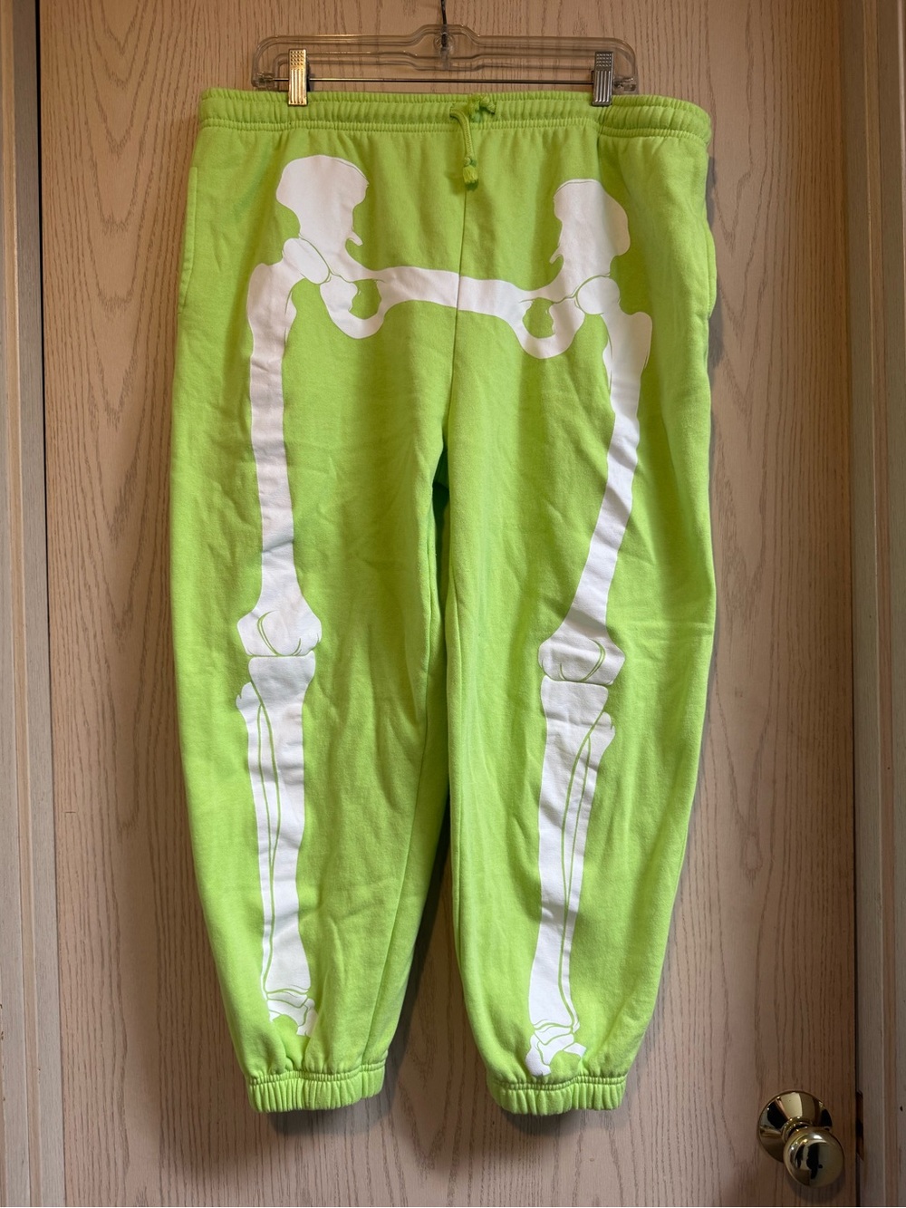 Mighty Fine Lime Green Skeleton Jogger Sweatpants size XXL